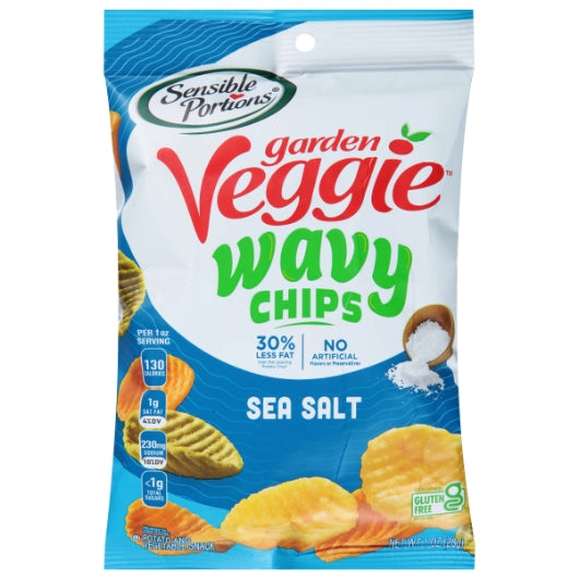 Sensible Portions Sea Salt Veggie Chips, 24 x 1 oz Case - Snacks