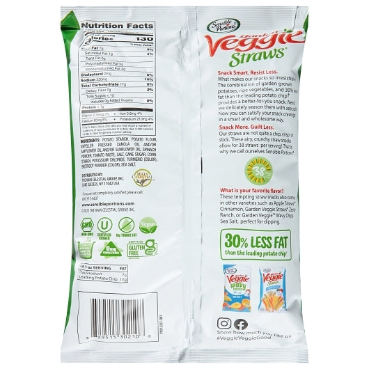 Sensible Portions Garden VEGETABLE STRAWS SEA SALT, 12 x 5 oz Case - DOT product image 3