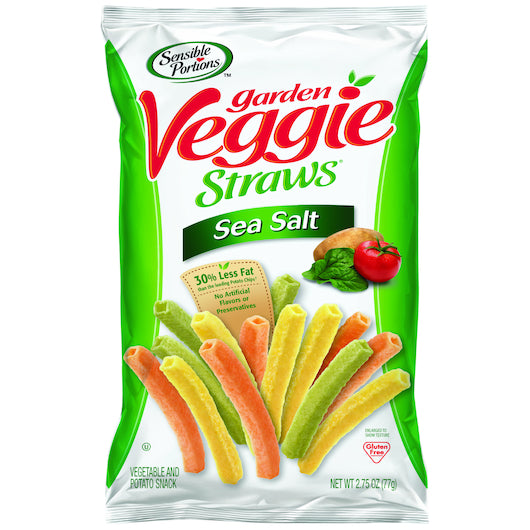 Sensible Portions Veggie Straws Sea Salt, 6 x 2.75 oz Case - Snacks