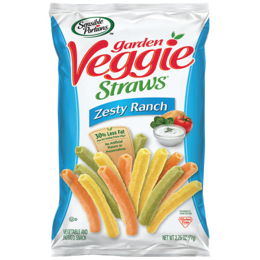 Sensible Portions Veggie Straws Ranch, 6 x 2.25 oz Case - Snacks