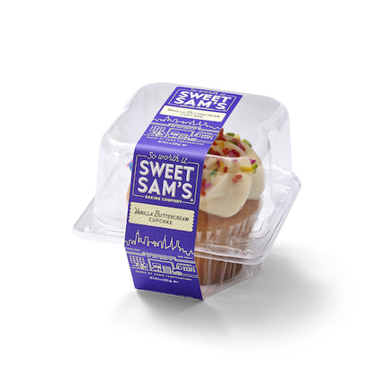 Sweet Sam's Large Vanilla Buttercream Cupcakes, 12 x 1 each Case - Bakery & Desserts