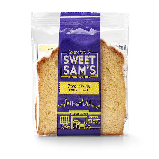 Sweet Sam's 12-Pack Individually Wrapped Iced Lemon Pound Cake, 12 x 1 each Case - Bakery & Desserts