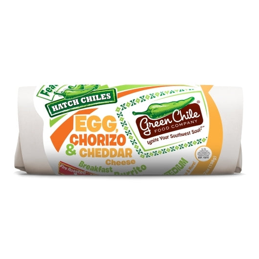 Green Chile Food Chorizo, Egg & Hashbrown Cheddar Breakfast Burrito, 12 x 1 each Case - Prepared Foods
