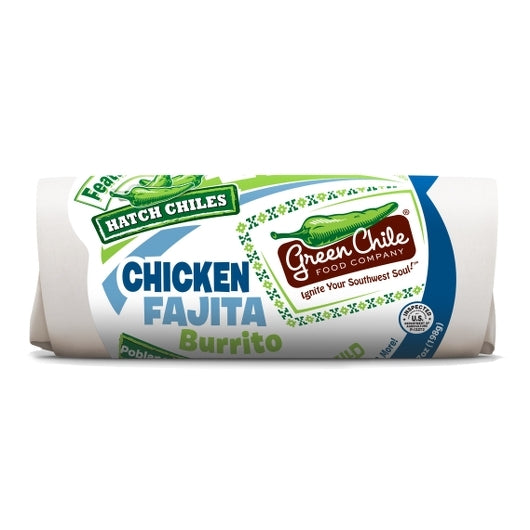 Green Chile Food Chicken Fajita with Cheddar Burrito, 12 x 1 each Case - Prepared Foods