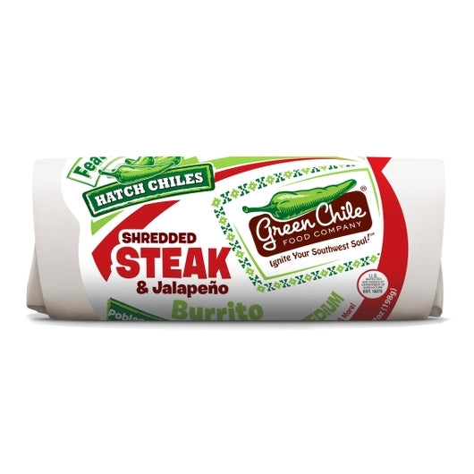 Green Chile Steak & JALAPENO Burrito, 12 x 1 each Case - Prepared Foods