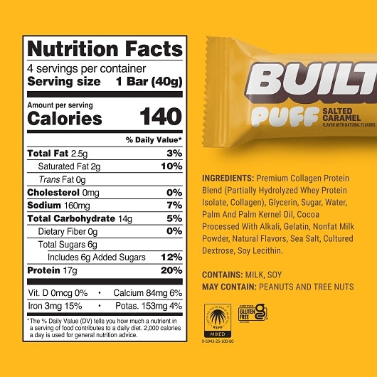 Built Salted Caramel Milk Chocolate Puff, 12 x 1.41 oz Case - Candy & Confections - image 2