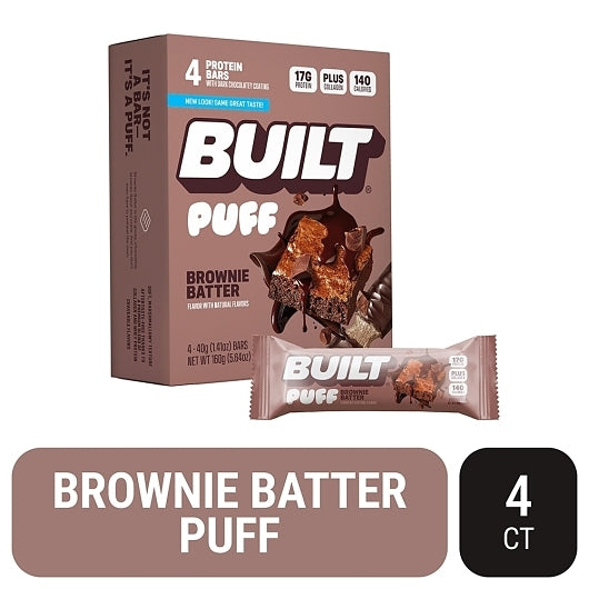 Built Bar Brownie Batter Puff Box, 6 x 5.64 oz Case - Bakery & Desserts