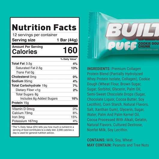 Built Cookie Dough Chunk Puff, 6 x 6.21 oz Case - Bakery & Desserts - image 2