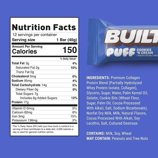 Built Cookies N' Cream Puff, 6 x 4 ct Case - Bakery & Desserts