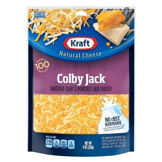 Kraft Shredded Colby Jack Cheese Bag, 12 x 8 oz Case - Disposables