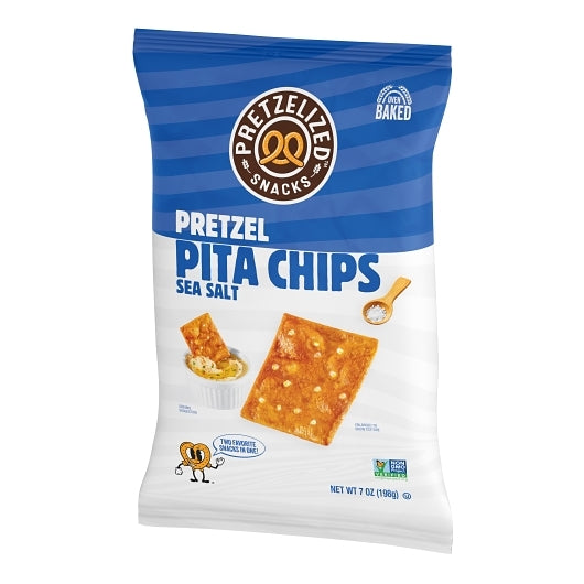 Pretzelized Snacks Sea Salt Pita Chips, 12 x 7 oz Case - Snacks - image 2