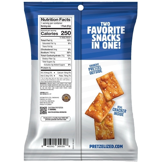 Pretzelized Snacks Sea Salt Snackers Crackers, 64 x 2 oz Case - Crackers & Grahams - image 2