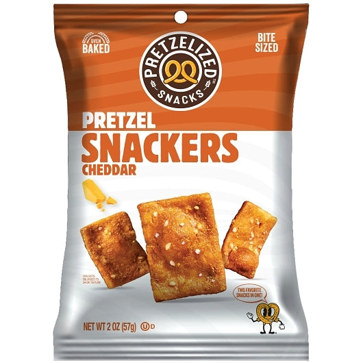 Pretzelized Snacks Cheddar Pretzel Crackers, 8 x 2 oz Case - Crackers & Grahams