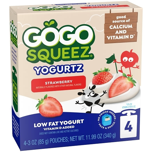 Gogo Squeez YOGURT SQUEEZE STRAWBERRY, 12 x 11.99 oz Case - DOT product image 6