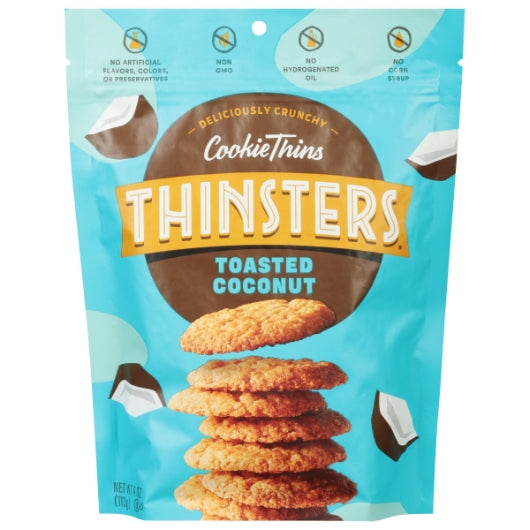 Thinsters Toasted Coconut Cookie Thins, 12 x 6 each Case - Bakery & Desserts