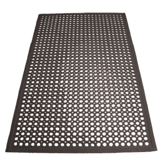 Winco 3 Ft X 5 Ft Anti Fatigue Black Rubber Floor Mat, 1 x 1 each Case - Floor Mats