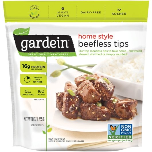 Garden Homestyle Beefless Tips, 8 x 9 oz Case - Prepared Foods