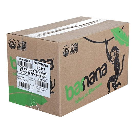 Barnana Peanut Butter Cup Banana Bites, 12 x 3.5 oz Case - GS1 closed shipping case image