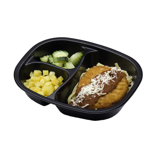 Golden Gourmet Breaded Chicken Patty, Mozzarella Cheese, Yellow Squash & Zucchini & Marinara Sauce Over Fettuccini, 20 x - DOT product image 4