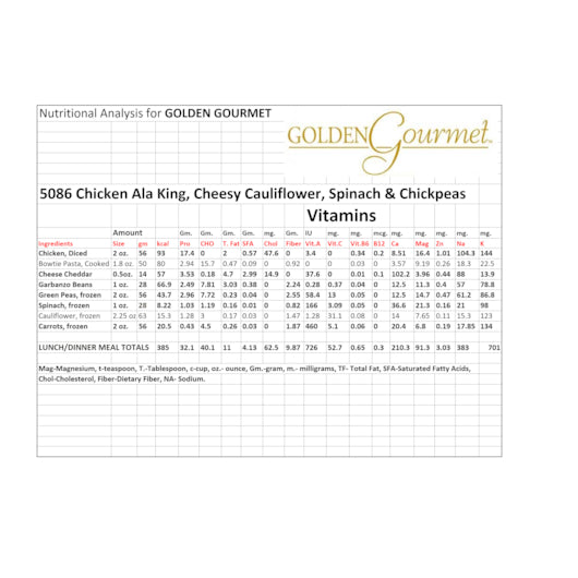 Golden Gourmet CHICKEN 'ALA KING, 20 x 13 oz Case - DOT product image 3