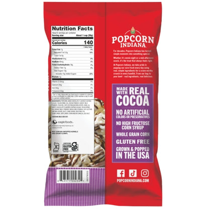 Popcorn Indiana Black And White Fudge Drizzled Popcorn, 6 x 6 oz Case - Alternate product angle or state