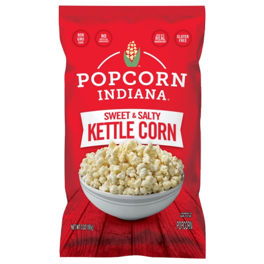 Popcorn Indiana Sweet & Salty Kettle Corn, 6 x 3 oz Case - Snacks
