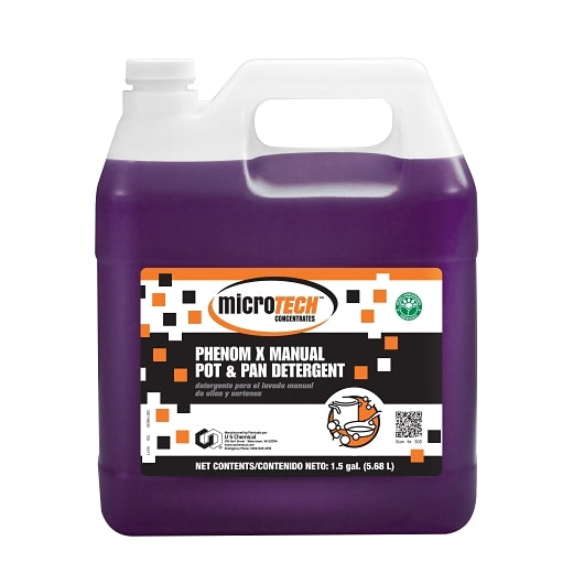 Microtech Phenom X Manual Pot & Pan Detergent, 1 x 1.5 GA Case - Cleaners & Sanitizers