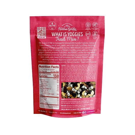 Nature's Garden Probiotic Strawberry Yoggies Trail Mix Single Serve Bags, 12 x 8 oz Case - Nuts & Seeds