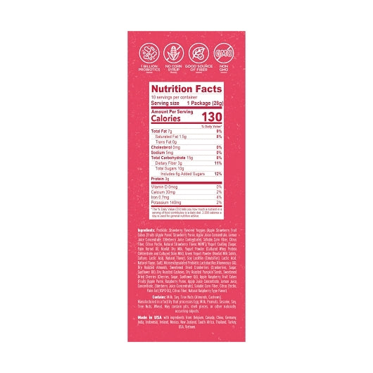 Nature's Garden Probiotic Strawberry Yoggies Trail Mix Single Serve Bags, 6 x 9.9 oz Case - Nuts & Seeds