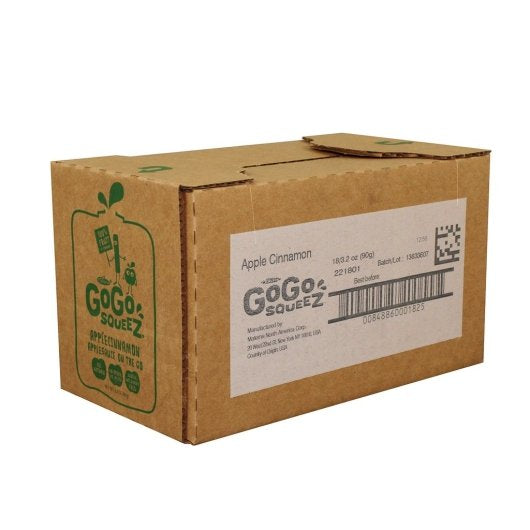 Gogo Squeez Cinnamon Applesauce Tray Pack, 1 x 18 ct Case - Dried Fruit & Fruit Snacks