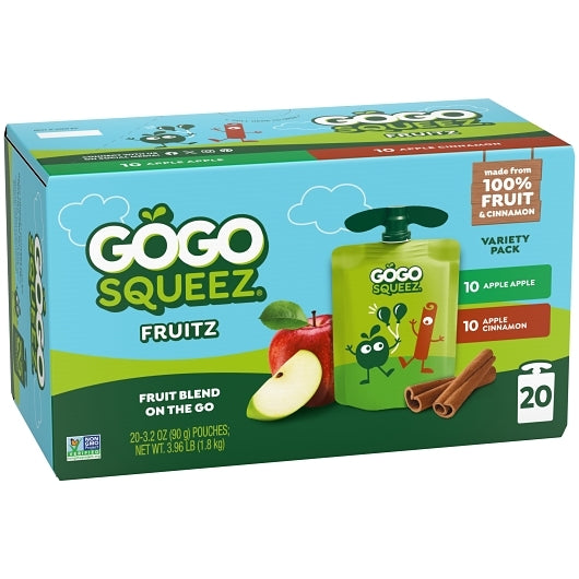 Gogo Squeez Apple & Cinnamon Applesauce Variety Pack, 2 x 20 each Case - Dried Fruit & Fruit Snacks - image 2