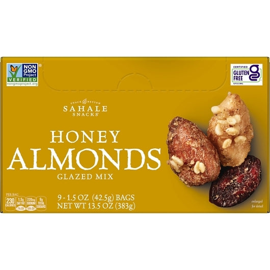 Sahale Glazed Honey Almonds Mix, 12 x 9 x 1.5 oz Case - Pantry Ingredients