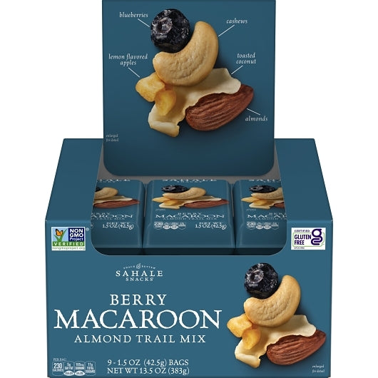 Sahale Almond Berry Macaroon, 12 x 9 x 1.5 oz Case - GS1 open-case image