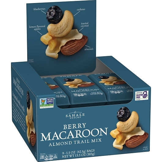 Sahale Almond Berry Macaroon, 12 x 9 x 1.5 oz Case - GS1 open-case image