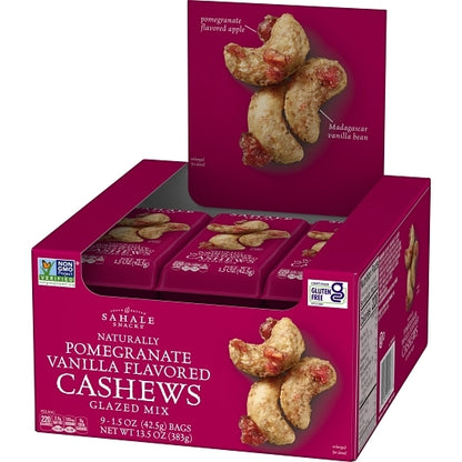 Sahale Cashew Pomegranate, 12 x 9 x 1.5 oz Case - GS1 open-case image