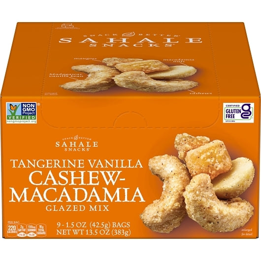 Sahale Tangerine Vanilla Cashew, 12 x 9 x 1.5 oz Case - Nuts & Seeds