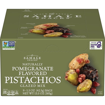 Sahale Pomegranate Pistachios Glazed Mix, 12 x 9 x 1.5 oz Case - Nuts & Seeds