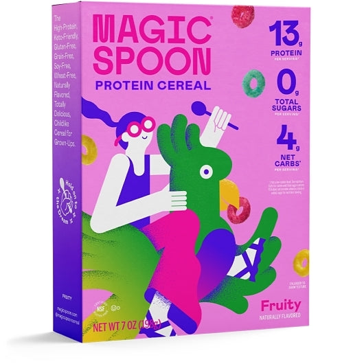 Magic Spoon Fruity High Protein Grain Free Breakfast Cereal, 8 x 7.08 oz Case - Breakfast Foods