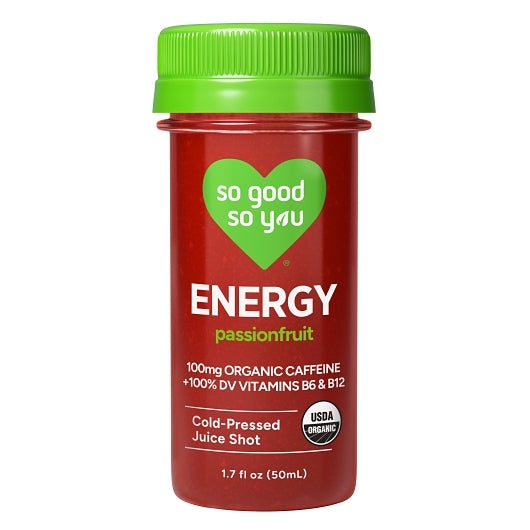 So Good So You Passionfruit Juice Energy Shot, 12 x 1.7 oz Case - Energy & Sports Drinks