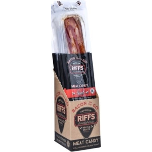 Riff's Sweet & Spicy Bacon Stick Display, 1 x 48 ct Case - Snacks