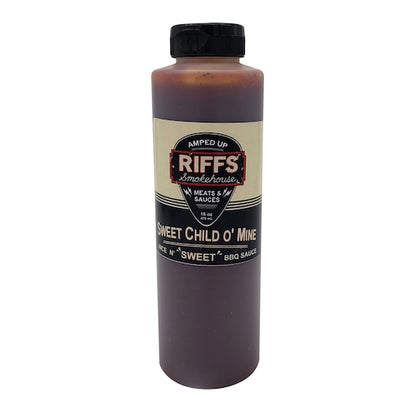 Riff's Sweet Child O'Mine Blue Bbq Sauce Bottle, 9 x 16 oz Case - Condiments & Sauces