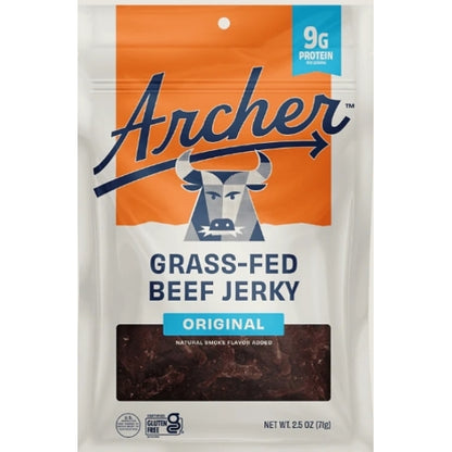 Country Archer Jerky Co Original Grass-Fed Beef Jerky, 12 x 2.5 oz Case - Meat Snacks
