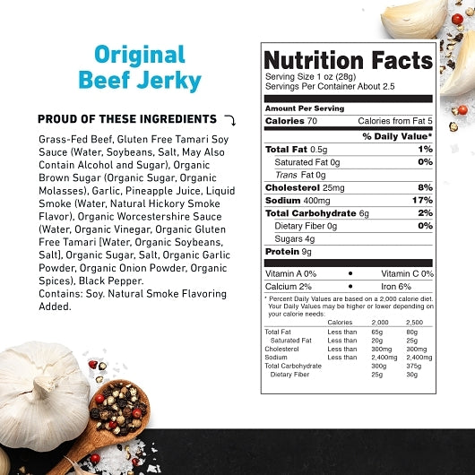 Country Archer Jerky Co Original Grass-Fed Beef Jerky, 12 x 2.5 oz Case - DOT product image 3
