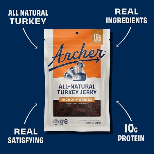 Country Archer Jerky Co Hickory Smoke Turkey Jerky, 12 x 2.5 oz Case - DOT product image 6