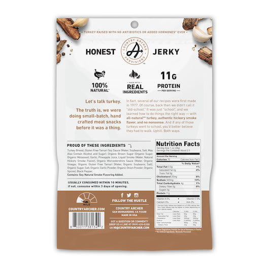Country Archer Jerky Co Hickory Smoke Turkey Jerky, 12 x 2.5 oz Case - DOT product image 7