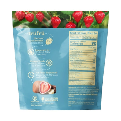 Tru Fru Frozen Whole Strawberries In White & Milk Chocolate, 6 x 8 oz Case - Frozen Fruit