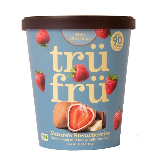 Tru Fru Frozen Whole Strawberries In White & Milk Chocolate, 8 x 5 oz Case - Frozen Fruit
