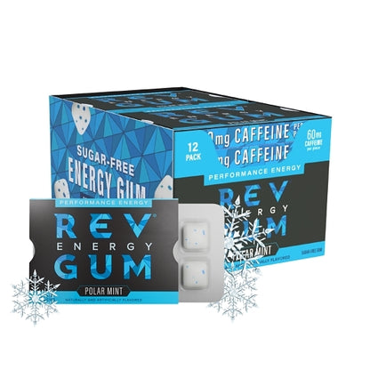 Rev Gum Caffeinated Regular Strength Polar Mint Gum Master Case, 16 x 12 x 13.8 GR Case - Candy & Confections - image 2