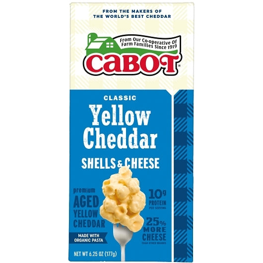 Cabot Mac & Cheese Yellow Cheddar, 12 x 6.25 oz Case - Prepared Foods