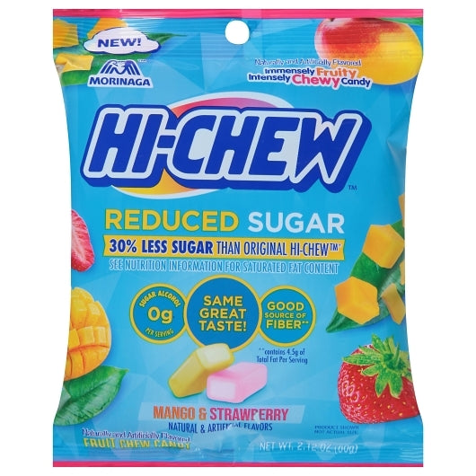 Hi-Chew Reduced Sugar Candy Peg Bag, 8 x 2.12 oz Case - Candy & Confections